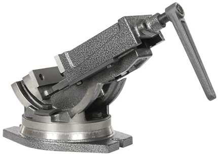 Maschinenschraubstock 2-Achsen Kippbar Drehbar 360° Präzisions Schraubstock 100mm mit Winkelskala für Fräsmaschine Bohrmaschine Werkbank Gusseisen Kippschraubstock Frässchraubstock