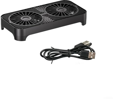 Base di raffreddamento a doppia ventola, ventole silenziose da 140 mm per router, modem e mini PC, supporto di raffreddamento ammortizzante, nero