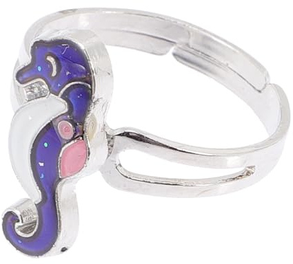 HORIALENCE Anillo de Estado de Ánimo con Cambio de Color Diseño de Marino Cartucho Ajustable para Mujeres Regalo de Fiesta