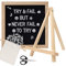 BELLE VOUS Filz Tafel mit Buchstaben - 25,5 x 25,5cm - Rustikale Deko Buchstaben Tafel mit Ständer - 332 Buchstaben, Symbole, Zahlen, Emojis & Aufbewahrungstasche - Nachrichten- & Memoboard