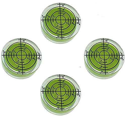 UMEI GFNT - Nivel de burbuja circular de 32 mm para trípode, fonógrafo, tocadiscos, etc. (4 unidades, verde)