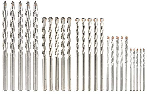 AGT Steinbohrer Set: Beton-Bohrer-Set für Akkuschrauber, je 5x in 3/4/5/6/8 mm (Drehbohrer, Spiralbohrer-Set, Werkzeug)