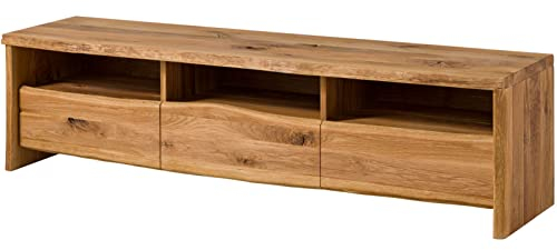 MASSIVMOEBEL24.DE Pure Oak TV-Board #109 191x45x50 Wildeiche Natur geölt, Farbe:Natur geölt, Größe:191x45x50 cm (BxTxH)
