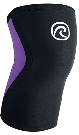 Rehband Kniebandage 3mm Neopren, leichte Kniebandage für Damen & Herren, Bandage Knie für Ausdauersport, atmungsaktive Sportbandage, Farbe:Lila, Größe:XS