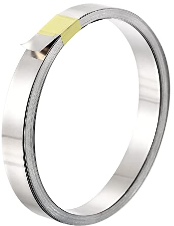 sourcing map 1 Rouleau 5 Mètre Acier nickelé Bande Plaque connexion Acier Ruban pour Batterie et Soudage par points 10x0.2mm(WxT)