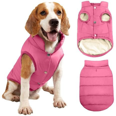 PETCUTE Hundemantel Hundebekleidung,Wintermantel,Haustier Kleidung Hundejacke für Kleine Mittlere Große Hunde,Hundepullover Warm Hund Mantel mit Gurtloch,Ideal für den Winter,Winddichte Hundeweste
