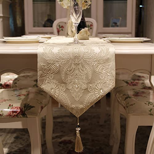 Tischläufer Home Tischwäsche Luxus moderne Tischläufer Home Dekorative für Hochzeitsfeier Home Hotel Modern Luxus Gestreifte Tischläufer Hohe Präzision Jacquard Tischläufer, 2 Farben Für Partys, Hochz