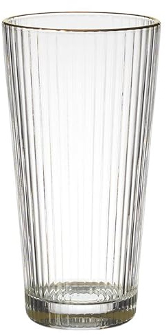 HOME DECO FACTORY KA6276/WEB - Lot de 6 Verres Strie Lisère Gold 30 cl, Verres de Boissons pour Eau, Jus, Soda, Cocktail