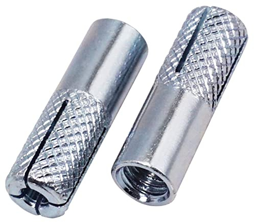 SKIR'CO (20 piezas) Anclajes moleteados M6 x 25 mm, funda de perno de expansión, tacos de pared, anclaje de hormigón