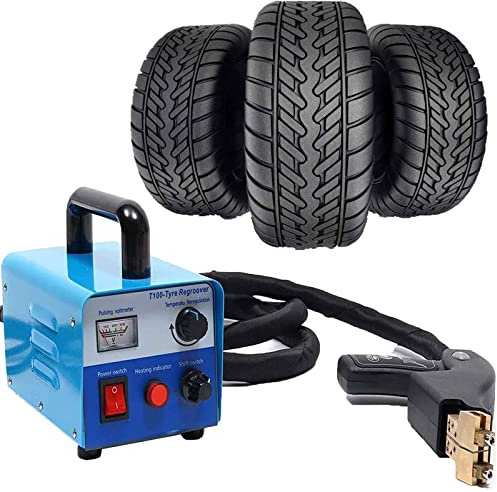 HNCXHX Machine De Rainure des Pneus,Machine à Pneu ChaufféE 400w,Machine à Interruption De Rainure De Pneu Et De Camion Manuel avec des Kits De Lame De Rainure De Pneu,Y Compris U/V