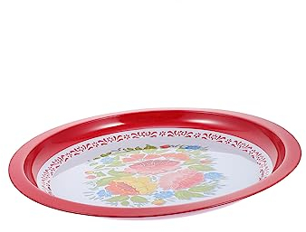 BESTonZON Retro Fruit and Vegetable Tray Vintage Design Red for Home Party Snack Serving
