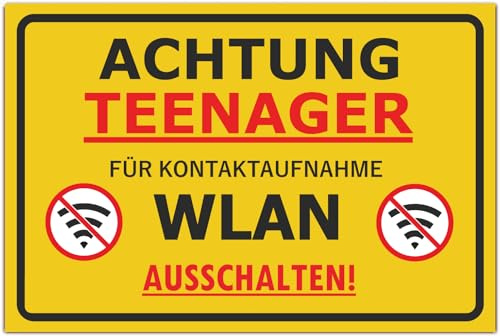 Vorsicht Teenager Schild (30 x 20 cm 3mm) - Lustiges Geschenk Zur Jugendweihe Oder Zum Geburtstag - Türschild Als Zimmer Deko - Für Jungen Und Mädchen