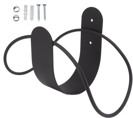 Jenngaoo Schlauchhalter, Gartenschlauchhalter, Gartenwasserschlauchaufhänger, Edelstahl Wandmontage Wasserschlauchhalter Für Die Garage Im Freien, 5,3 X 5,3 X 8,5 Zoll (Schwarz)