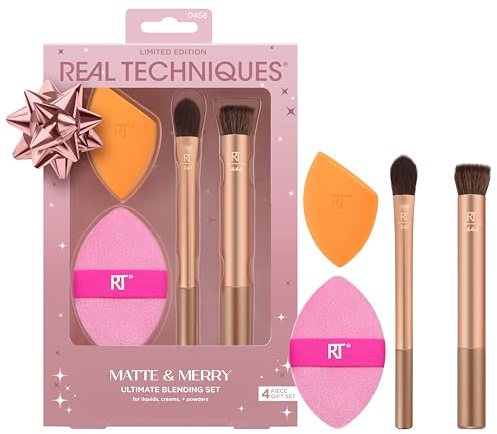 Real Techniques Matte & Merry Ultimate Blending Kit, 4-teiliges Geschenkset in limitierter Auflage