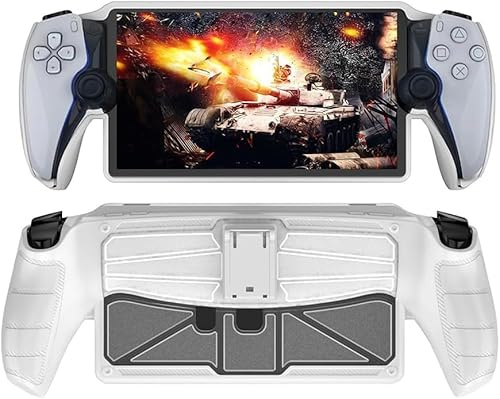 TPU Protective Case for Portal Shockproof Cover with Stand Protector Cover Case Anti-Scratch Gaming Console Controller Sleeve Skin Anti-Slip Anti-Drop for PS5 Portal/830 (Color : White Case)