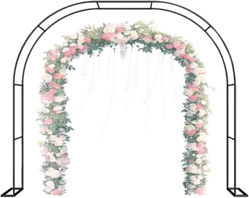 Arco Da Giardino in Metallo,Arco Per Rose Per Piante Rampicanti,Resistente Padiglione Da Giardino,Traliccio,Pergolati Alle Intemperie E Autoportante,Con Base,Facile Da Montare,Nero,W1.4M*H2.3M