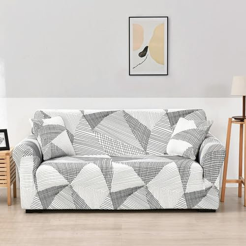 MEIFULLE 1 stück Geometrie Sofabezüge für Wohnzimmer Elastische Sofabezug Eckcouchbezug Sofahussen Stuhlmöbelschutz