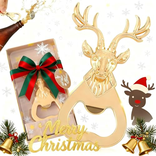 WEILAOK Ouvre Bouteille, Decapsuleur Biere Rigolo, Renne de Noel Ouvre Bouteille Personnalisé, Durable, ne Rouille Pas Facilement, Pratique à Tenir pour la Fête de Noël, Cadeau deNoel