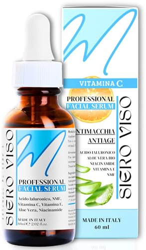 Siero Viso a Base di Aloe Vera Bio, Idratazione Profonda e Naturale. Formulato Con Acido Ialuronico Puro Multimolecolare, Vitamina C ed E, Niacinamide e Pantenolo – Antirughe, Antimacchie, Senza Alcol