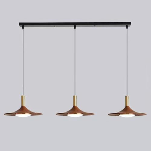Lustre en noyer, luminaire suspendu de décoration intérieure, lustre en noyer simple à LED, lampe de restaurant créative, lustre de soucoupe volante de luxe léger, pour table à manger, bar, chambre à