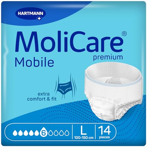 MoliCare premium Mobile 6 Tropfen Inkontinenzhosen | Größe L | 14 St.