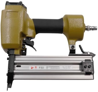 Grapadora neumática, Grapadora neumática para tapi Grapadora de construcción neumática de calibre 18 F50, acepta clavos de 15-50mm, grapadora de muebles for tapicería de madera