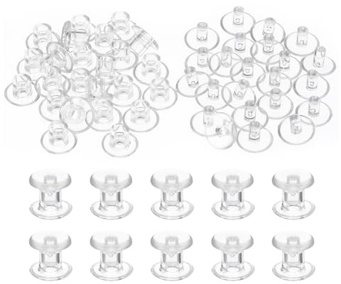 PATIKIL Tornillo De Unión Plástico M5x5mm 24 Juegos De Tornillos Chicago Plásticos Para Remaches De Unión Postes De Pressión Para Álbumes De Fotos Y Scrapbook De Cuero Transparentes