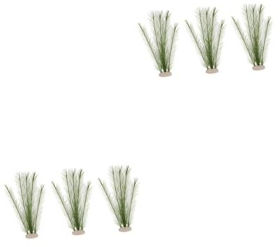 Sosoport 2sets Realistic Aquarium Plants Elegant Decorative for Fish Tank Easy Care Supplies 3pcs*2