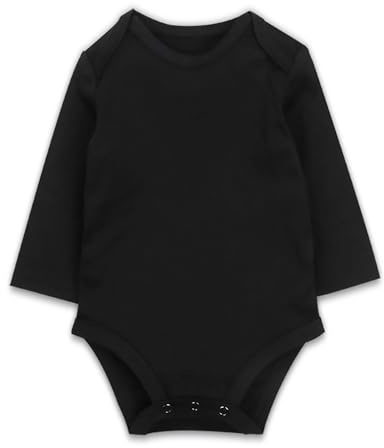 Generisch 2025 - Baby Boys and Girls Long Sleeve Baby One Item of Piece Clothing Body Cuff Baby Bodysuit Long Sleeve 62, black, 18-24 Months