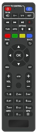 AULCMEET Telecomando di Ricambio Compatibile con TivùSat COMBO 4K Q80 HEVC HbbTV Ricevitore Satellitare con Scheda Tivusat Attivata per TV Italiana