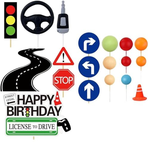 Vobumix Führerschein-kuchenaufsätze, 1 Set, Kuchendekorationen Für Neue Fahrer, Partyzubehör Zum Thema Transport, Zum Feiern Neuer Fahrer
