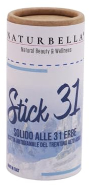 Gisa Wellness - Stick 31 Olio Balsamico Solido 50ml - Naso Chiuso, Mal di Testa, Tensioni Muscolari - 31 Oli Essenziali Puri - Made in Italy