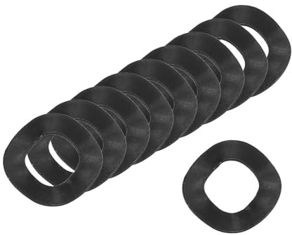 sourcing map Lot de 100 rondelles à ressort ondulées, 0,8 x 0,4 x 0,0 cm (ODxIDxT) – Rondelles incurvées en fer pour boulons à vis, rondelles ondulées pour machines (noir)