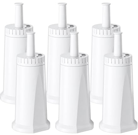 Vattenfilter utbyte Sage kaffemaskin filter SES008WHT0NEU1, BES008, kompatibel med Barista SES810 / SES875 / SES880 / SES920 / SES980 / SES990 / SES450 / SES500, Barista Express vattenfilter (6-Pack)