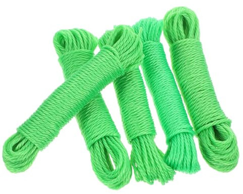 Anneome 5 Piezas Cuerda de Secado de Ropa de Nailon Resistente al Viento Metros Tendedero Multiusos para Interiores y Exteriores para Acampar y