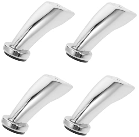 NUOBESTY 4pcs Heavy Duty Metal Furniture Legs Chrome Sofa Couch Feet Replacement for Cabinet Dresser Bench Easy Install Modern Table Legs for Versatile Furniture Support