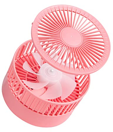 BEBEMOKO Ventilador Portátil Pequeño USB Recargable Plegable y Multifuncional con Soporte para Teléfono Ligero para Oficina Dormitorio y Viaje Rosa
