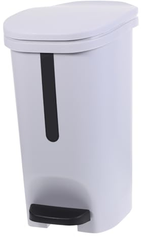 MUELODSIC Cubo De Basura Con Tapa y Pedal De 10l, Plástico Gris, Diseño Multifunción, Para Baño y Cocina, Bote De Basura Del Baño Doméstico