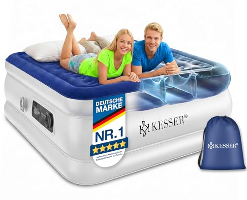 KESSER® Aufblasbare Matratze Luftbett Selbstaufblasend Gästebett mit eingebauter elektrischer Pumpe, Luftmatratze für Camping oder Heimgebrauch Mit Tasche, geeignet für 1 Person - 203 x 95 x 51cm