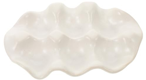BESPORTBLE Porte-œufs Céramique Rétro pour Frigo et Comptoir Grand Casier Œufs Vintage Multifonction pour Rangement Cuisine et Présentation Élégante