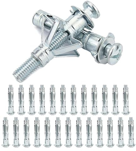 25pcs Hollow Wall Anchors,M4×38mm Molly Bolts for Drywall Sleeve,Screw Anchor for Drywall Ceiling Gypsum Plasterboard Fixings,PlasterWall Anchors Plugs Expansion Bolt