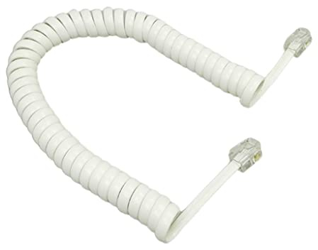 XFUYI Cavo per cornetta telefonica a Quattro conduttori, Cavo per cornetta telefonica a Spirale, Riccio, 1,85 m/pz