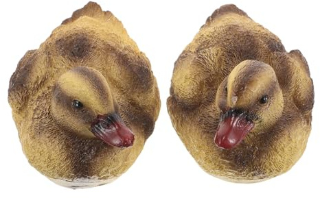 GLEAVI Statue de Canard Extérieur en Résine, Figurine Flottante pour Bassin et Jardin, Décor Réaliste, Petit Ornement Jaune pour Relaxation en Plein Air