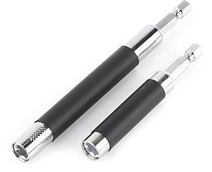 2 Pack Extendable Magnetic Screwdriver Bit Holder with Hex Shank for Drill Bits Screws Nuts Handheld Drivers Universal Extension Tool