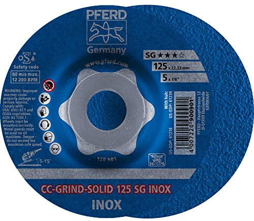 10 x PFERD CC-GRIND-SOLID-Schleifscheibe CC-GRIND-SOLID 125 SG INOX| Art.: 64186125
