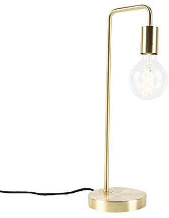 Qazqa Art Deco Tischleuchte - Facil - Gold, max. 40W, Geeignet für LED, 49cm, Ideal als Wohnzimmerlampe und Schlafzimmerlampe