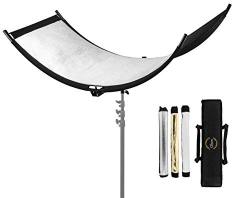 Glow ArcLight II Curved Light Reflector Kit, a Portable Photography Reflector for Studio, Photo, Video, Portrait w/White Light, Gold Light, Silver White and Carry Bag
