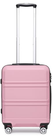 KONO Handgepäck Koffer 55x40x22cm Hartschale Trolley mit TSA, Pink