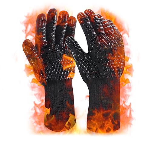 Grillhandschuhe Ofenhandschuhe BBQ Handschuhe Hitzebeständige Grillhandschuhe Backhandschuhe Topfhandschuhe Kochhandschuhe für Küche & Grill Kochen Backen Schweißen