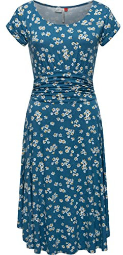 Ragwear Damen Kleid Midi Sommerkleid Ivone Indigo Blue Gr. L